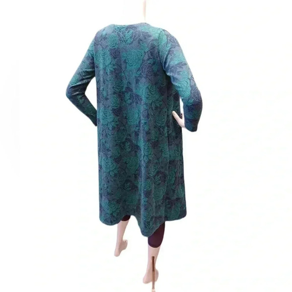 LuLaRoe Open MIDI Cardigan Green Blue Floral  Size Small - Picture 3 of 8